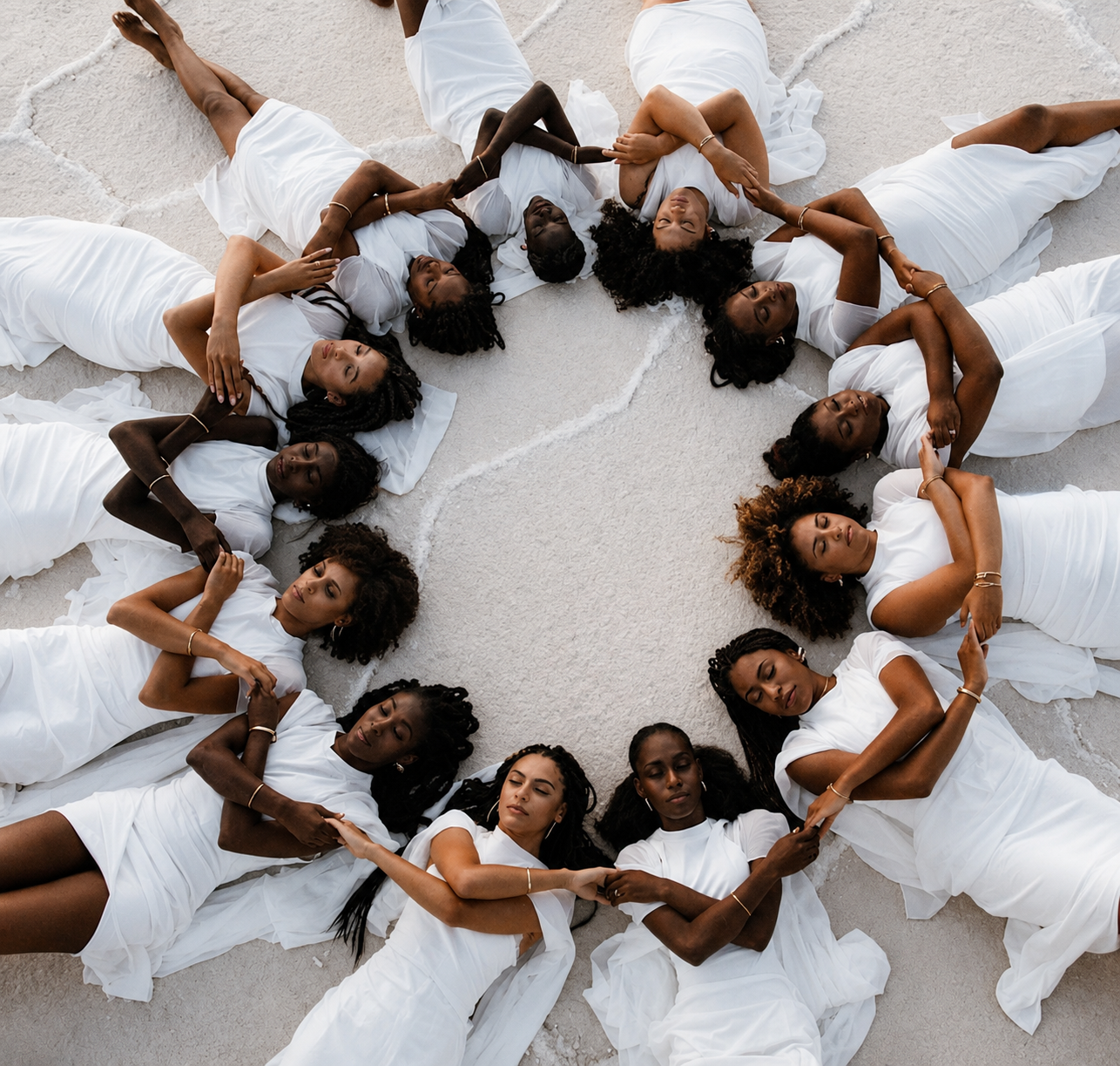 Des femmes formant un cercle, unies et solidaires